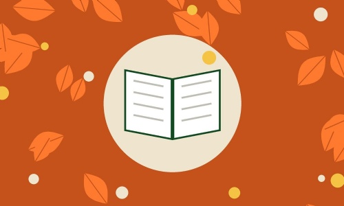 Open book icon on an orange background