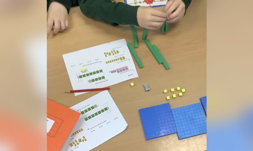 Year 3 place value work with base ten blocks